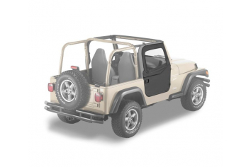 Jeep TJ Fabric Doors 2-Pc Factory Soft Top/Any Bestop 97-06 Jeep Wrangler TJ/TJ Unlimited Black Denim Pair Bestop