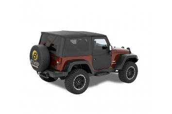 Jeep Wrangler Doors Front 2 Piece Fabric 07-18 Wrangler JK Black Twill Bestop