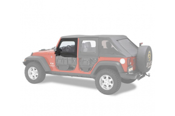 Jeep JK Element Upper Doors Fabric Front HighRock 4X4 07-17 Jeep Wrangler JK 2/4 Door Black Diamond Pair Bestop