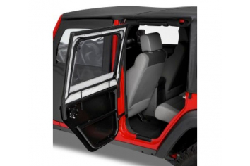 Jeep JK Unlimited Element Upper Doors Fabric Rear HighRock 4X4 07-17 Jeep Wrangler JK Unlimited Black Diamond Pair Bestop