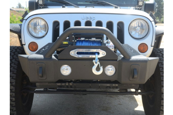 DV8 FS-13 Stubby Hammer Forged Front Bumper w/ Bull Bar & Fog Provisions Wrangler JK  & JL