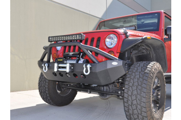 DV8 Wrangler JL & Gladiator JT FBSHTB-06 Steel Mid Width Front Bumper W/ Bull Bar