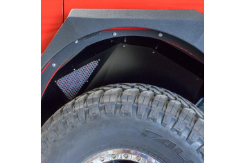 DV8 Offroad Rear Inner Fenders; Black Powdercoated Aluminum; Wrangler JL