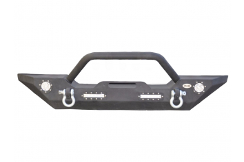 DV8 Off-Road FS-7 Steel Mid Width Front Bumper W/ LED Lights & Bull Bar Jeep Wrangler JK & JL FBSHTB-07