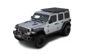 Rhino Rack Roof Rack Backbone JB0893 Pioneer Platform installed Jeep Wrangler Unlimited JLU