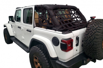 Dirty Dog 4x4 3pc Netting Kit Spider Sides Wrangler JLU (4-door) - Black