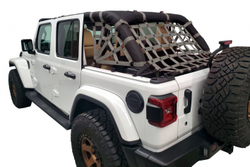 Dirty Dog 4x4 3pc Netting Kit Spider Sides Wrangler JLU (4-door) - Grey