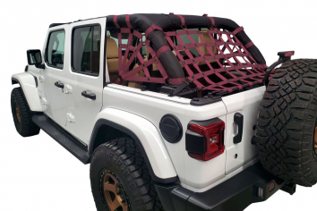 Dirty Dog 4x4 3pc Netting Kit Spider Sides Wrangler JLU (4-door) - Maroon