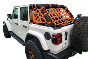 Dirty Dog 4x4 3pc Netting Kit Spider Sides Wrangler JLU (4-door) - Orange