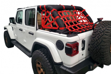 Dirty Dog 4x4 3pc Netting Kit Spider Sides Wrangler JLU (4-door) - Red