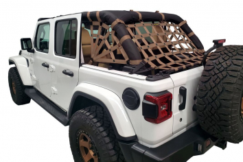 Dirty Dog 4x4 3pc Netting Kit Spider Sides Wrangler JLU (4-door) - Sand