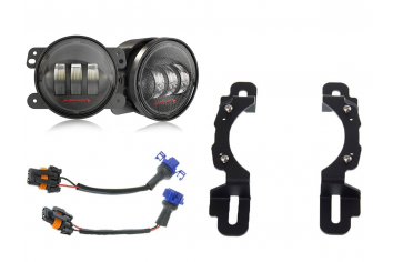 JW Speaker 6145 J2 Series Hard Rock LED Fog Light Kit Black