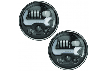 JW Speaker 8700 Evolution J3 Wrangler JK LED Headlight Pair ; Graphite