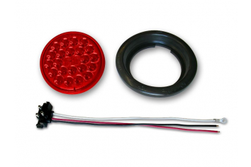 Poison Spyder 41-04-050 4" 24-LED Taillight Push-In with Pigtail & Grommet - Red