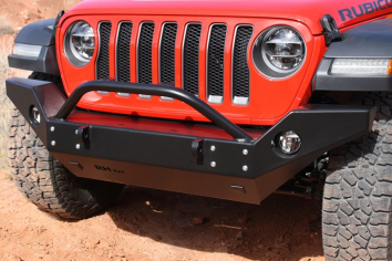 Rock Hard 4x4 Patriot Series Full Width Steel Front Bumper W/ Top Rail Mounted Winch Plate Jeep Wrangler JL