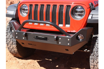 Rock Hard 4x4 Patriot Series Mid-Width Aluminum Front Bumper w/ Lowered Winch Plate Jeep Wrangler JL