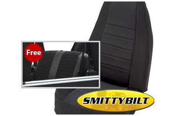 Smittybilt 471401 Neoprene Seat Cover 07-12 Wrangler JK 2 DR Set Front/Rear Black 