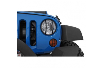 Smittybilt 5680 Euro Head Light Guards 07-Pres Wrangler JK Black 2 Piece