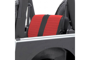 Smittybilt 758230 XRC Seat Cover Rear 08-Pres Wrangler JK 4DR Black Sides Red Center