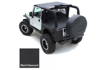 Smittybilt 761235 Tonneau Cover For OEM Soft Top W/Channel Mount 07-Pres Wrangler JK 2DR Black Diamond