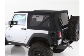 Smittybilt 9074235 Soft Top Premium Canvas 07-09 Wrangler JK 2 DR OEM Replacement W/Tinted Windows Black Diamond