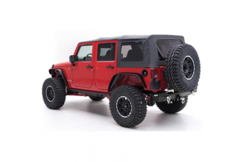 Smittybilt 9080235 Soft Top 07-09 Wrangler JK 4 DR OEM Replacement W/Tinted Windows Black Diamond