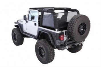 Smittybilt 95101 Cloak Extended Mesh Top 07-Pres Wrangler JK 2 DR Sides/Rear Black Mesh