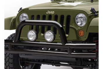 Smittybilt JB48-FT Tubular Bumper Front 07-Pres Wrangler JK W/ Hoop Black Textured