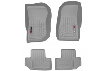 WeatherTech Front & Rear Floor Liner Combo in Gray, 465731 & 465733; '14-'18 Wrangler JK