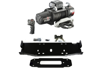 Maximus-3 Smittybilt X2O 10K Synthetic Rope Winch Mount Package; Wrangler JK Rubicon Recon, Hard Rock, 10A